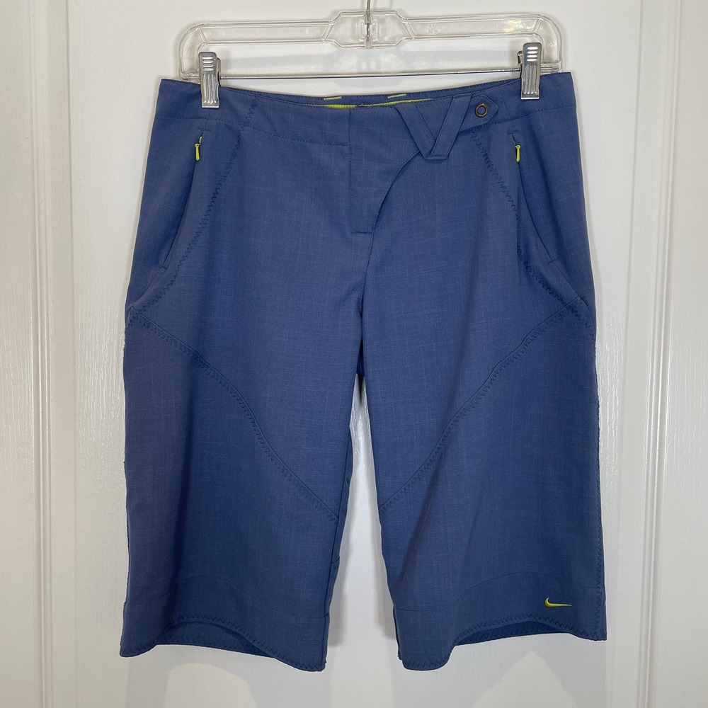 Nike Activewear‎ Bermuda Shorts Blue Stitchwork Detail Zip Pockets S